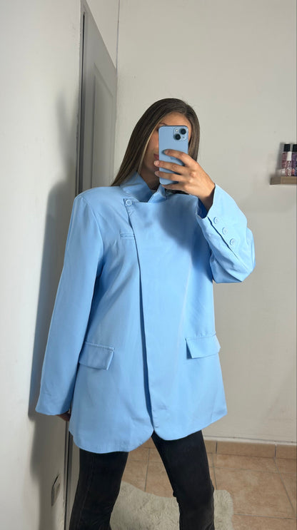 Blazer oversize col montant avec doublure