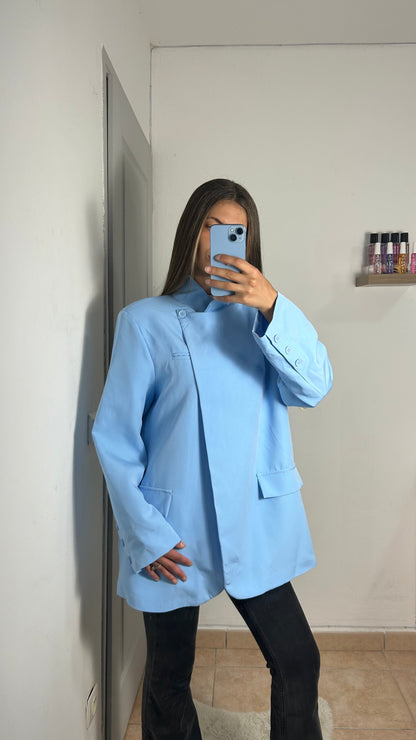 Blazer oversize col montant avec doublure