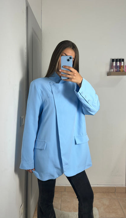 Blazer oversize col montant avec doublure